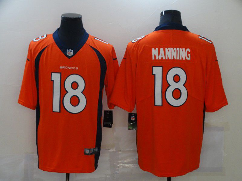 Men Denver Broncos #18 Manning Orange Nike Limited Vapor Untouchable NFL Jerseys